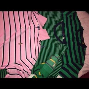 3 polo shirts and polo socks